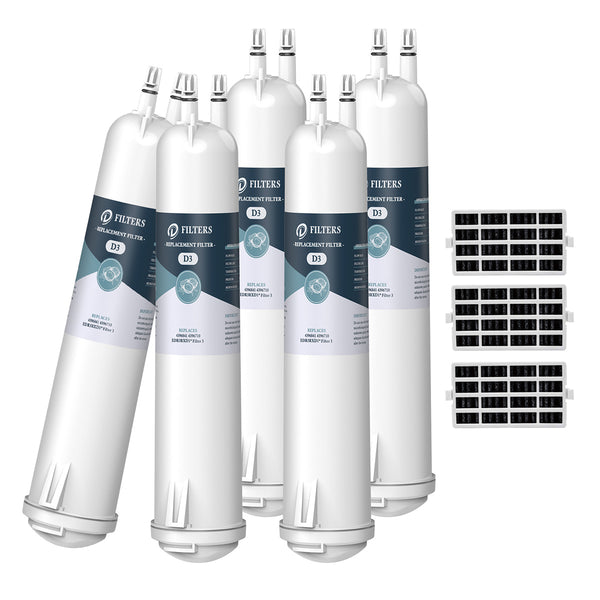 5pk EDR3RXD1 4396841 9083 Compatible Refrigerator Water Filter 4396710 with Air Filter by DFilters