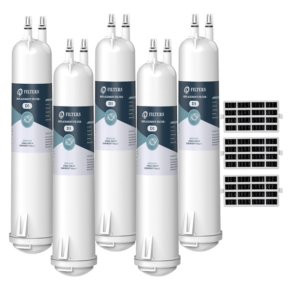 5pk EDR3RXD1 4396841 9083 Refrigerator Water Filter with Air Filter by DFilters